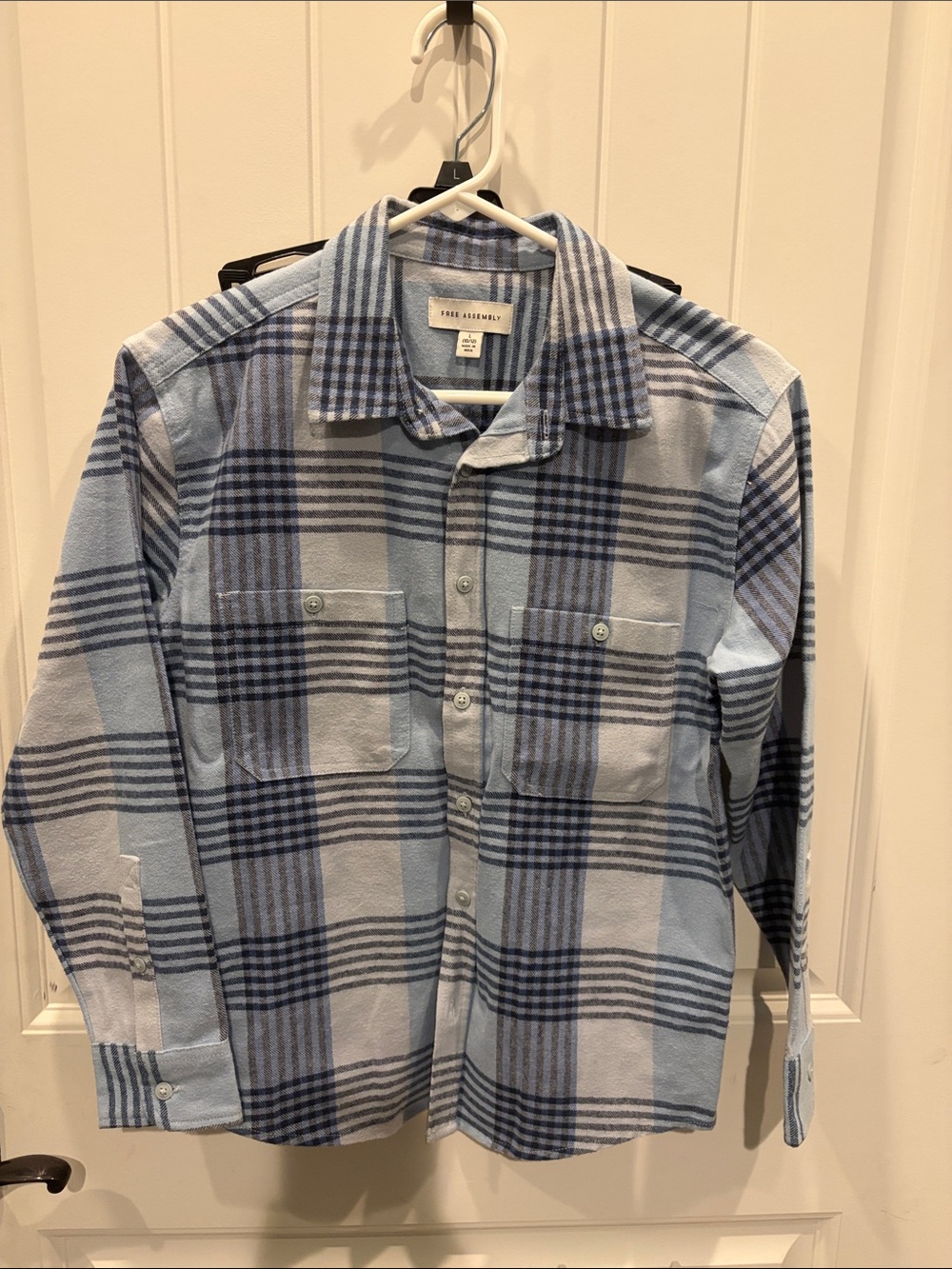Free Assembly Blue Plaid Button-Down Shirt